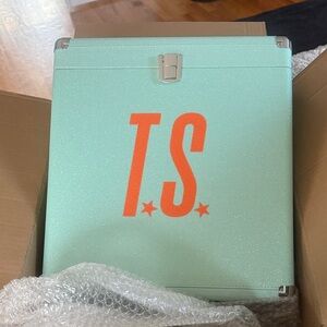 Taylor Swift Vinyl Case Mint Green with Orange Initials